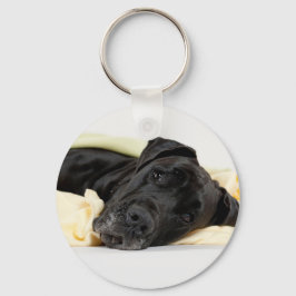Great Dane - schwarz / Deutsche Dogge - schwarz Schlüsselanhänger
