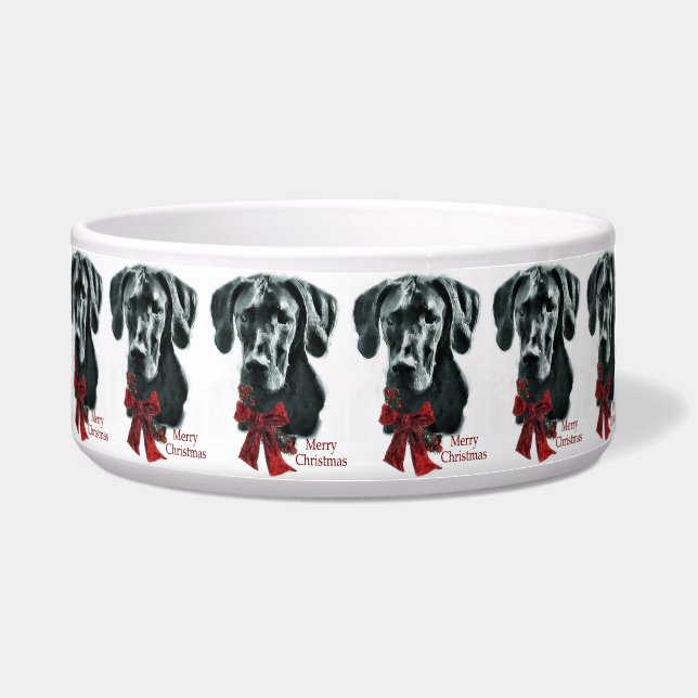 Great Dane (Schwarz) Weihnachten Napf (Vorderseite)