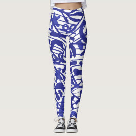 Great Dane Silhouette Blue Pattern Leggings