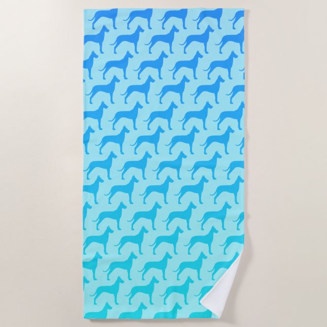 Great Dane Silhouette Pattern Strandtuch (Vorderseite)