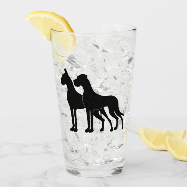 Great Dane Silhouetten Beer Glas (Vorderseite Ice)