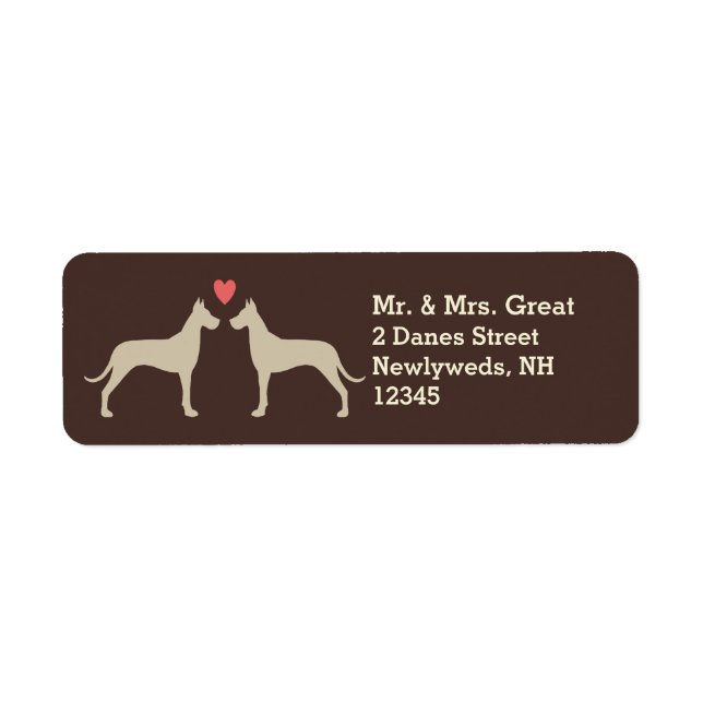 Great Dane Silhouetten mit einem neu verheirateten (Vorne)