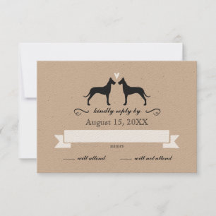 Great Dane Silhouettes Mariage RSVP Réponse