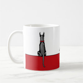 Great Dane Sit Black Kaffeetasse