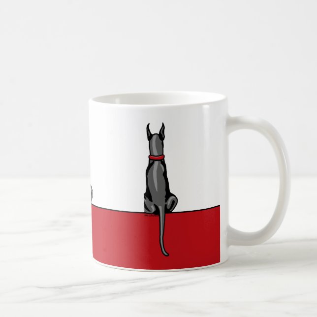 Great Dane Sit Black Kaffeetasse (Rechts)
