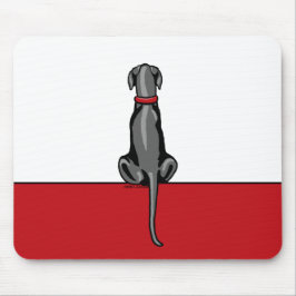 Great Dane Sit Black UC Mousepad