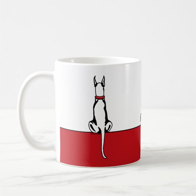 Great Dane Sit White Coffee Tasse (Links)