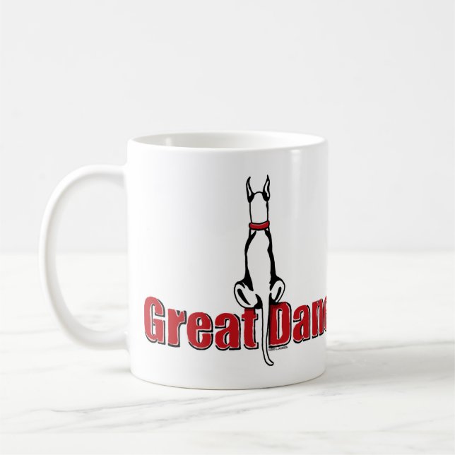 Great Dane Sit White Kaffeetasse (Links)