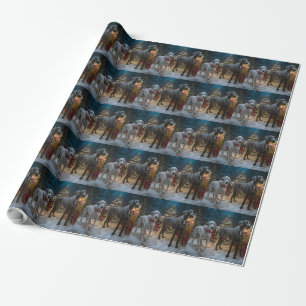Great Dane Snowy Sleigh Weihnachtsdekoration Geschenkpapier