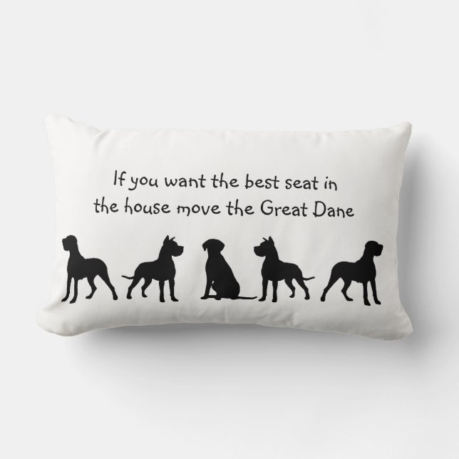 Great Dane Spaß Bester Platz im Haus Hunde Tier Ti Lendenkissen (Vorderseite)