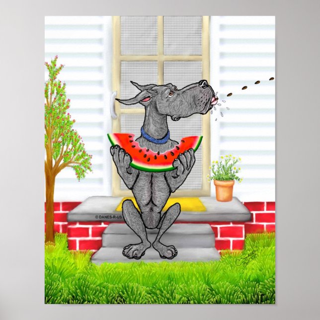 Great Dane SPIT Black Poster (Vorne)