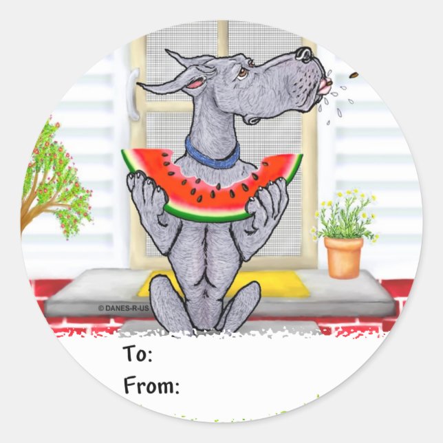 Great Dane SPIT Blue Runder Aufkleber (Vorderseite)