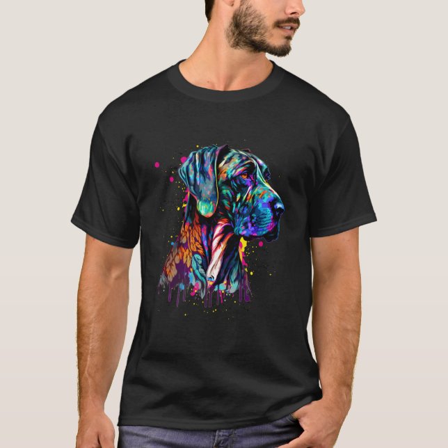 Great Dane Splash Art Dane T-Shirt (Vorderseite)