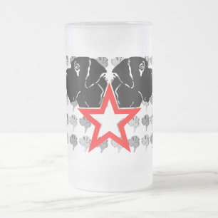 Great Dane Star Head Mattglas Bierglas