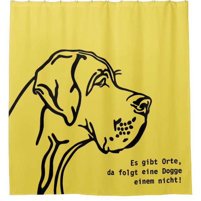 Great Dane Statement Zeichnend Duschvorhang (Vorderseite)