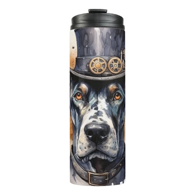Great Dane Steampunk-Hund Thermosbecher (Vorderseite)