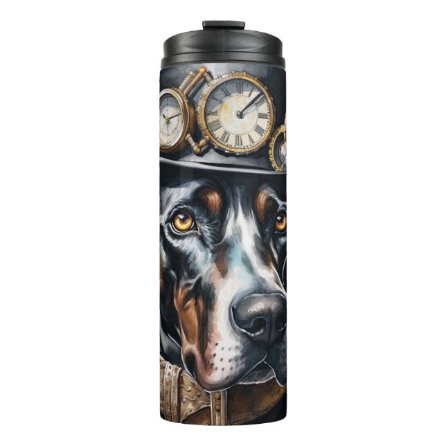 Great Dane Steampunk-Hund Thermosbecher (Vorderseite)