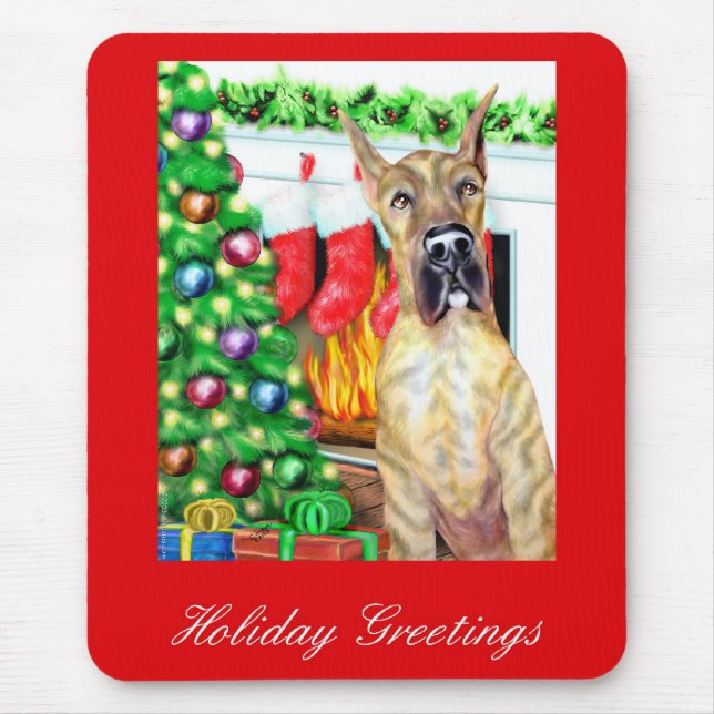 Great Dane Strumpfs Brindle Mousepad (Vorne)