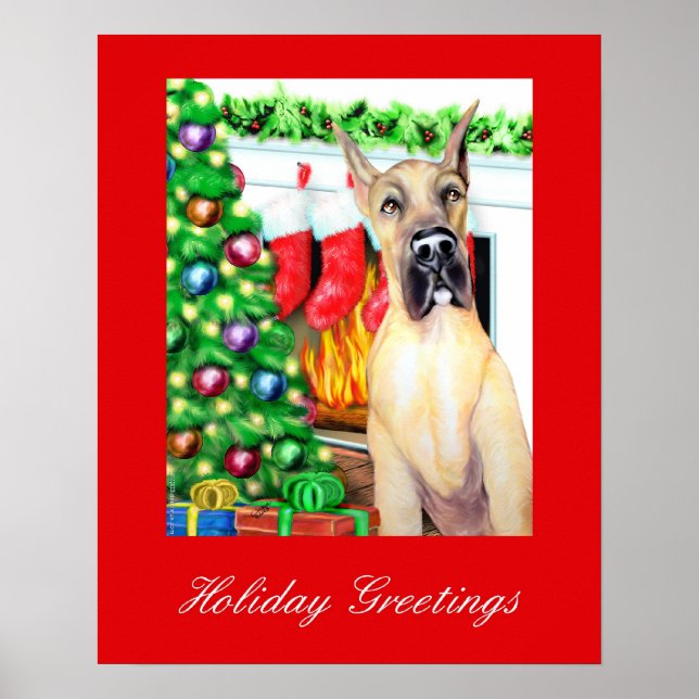 Great Dane Strumpfs Fawn Poster (Vorne)