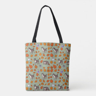 Great Dane-Tasche Halloween-Blumenmuster Süß Kawai Tasche