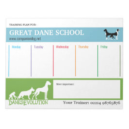 Great Dane Trainingsplan Notepad Notizblock
