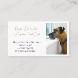 Great Dane traurig Aussehen Fenster für Hunde Walk Visitenkarte