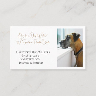 Great Dane traurig Aussehen Fenster für Hunde Walk Visitenkarte
