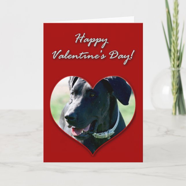 Great Dane Valentines Day Card Feiertagskarte (Vorderseite)