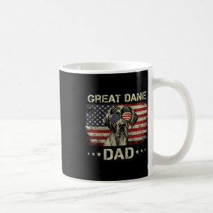 Great Dane Vater Hund liebt amerikanische Flagge 4 Kaffeetasse