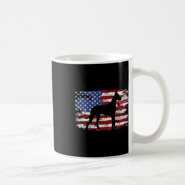 Great Dane Vintage American Flag  Kaffeetasse (Rechts)