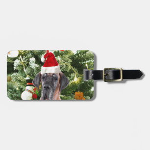 Great Dane w Christmas Tree Geschenkboxen Weihnach Gepäckanhänger