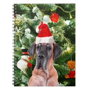 Great Dane w Christmas Tree Geschenkboxen Weihnach Notizblock