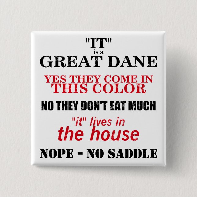 Great Dane Walking Antworten Button (Vorderseite)