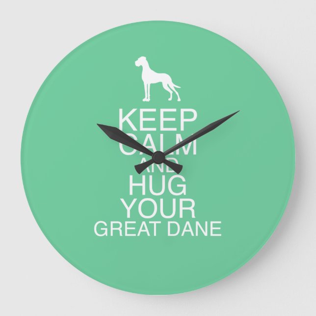 Great Dane Wall Clock Große Wanduhr (Vorderseite)
