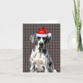 Great Dane Weihnachten Hund Red Grau Karierte Weih