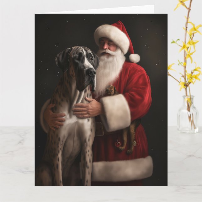 Great Dane Weihnachten Karte (Gelbe Blume)