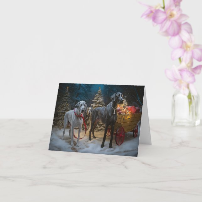 Great Dane Weihnachten Karte (Orchidee)