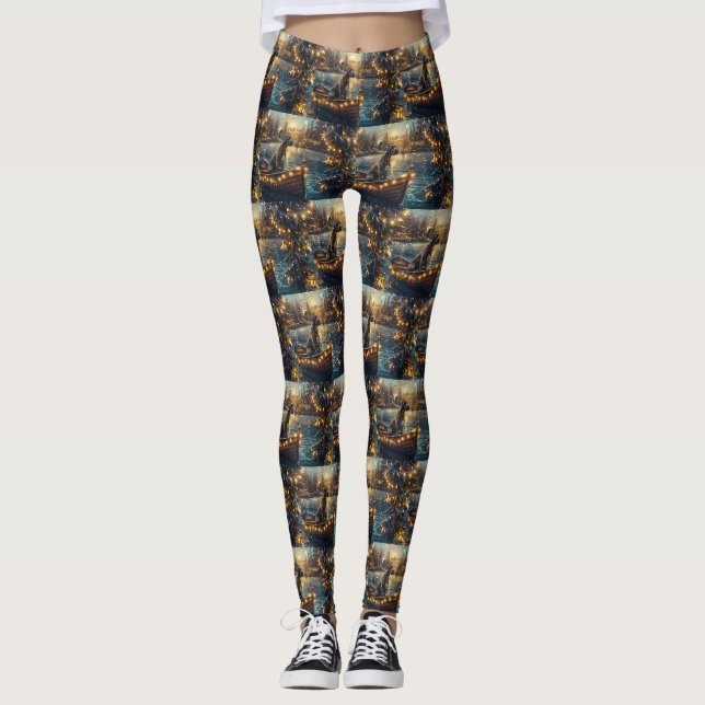 Great Dane Weihnachtsfest Reise Leggings (Vorderseite)