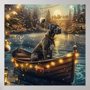 Great Dane Weihnachtsfest Reise Poster