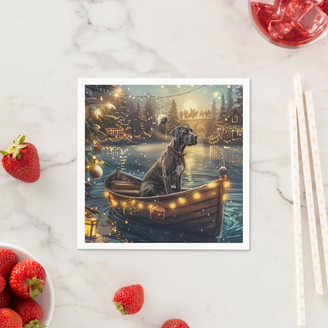 Great Dane Weihnachtsfest Reise Serviette (Beispiel)