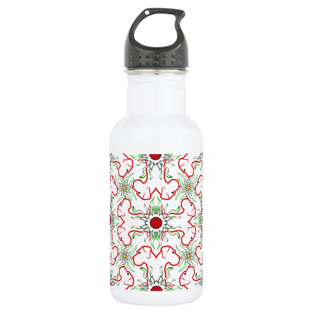 Great Dane Weihnachtsmuster rot Trinkflasche (Vorderseite)
