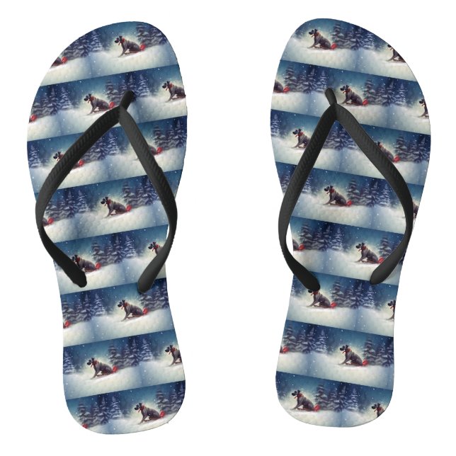 Great Dane Weihnachtsschnee Winter Flip Flops (Fußbett)