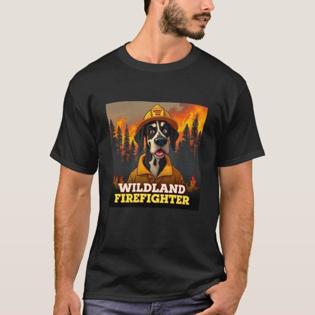 Great Dane Wildland Feuerwehrmann T-Shirt (Vorderseite)