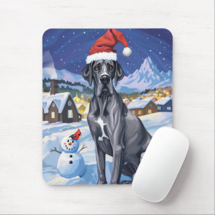 Great Dane Winter Wonderland Weihnachtsfreude Mousepad
