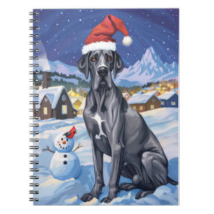Great Dane Winter Wonderland Weihnachtsfreude Notizblock