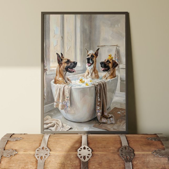 Great Danes Bathroom Tub Poster Art Print (Von Creator hochgeladen)