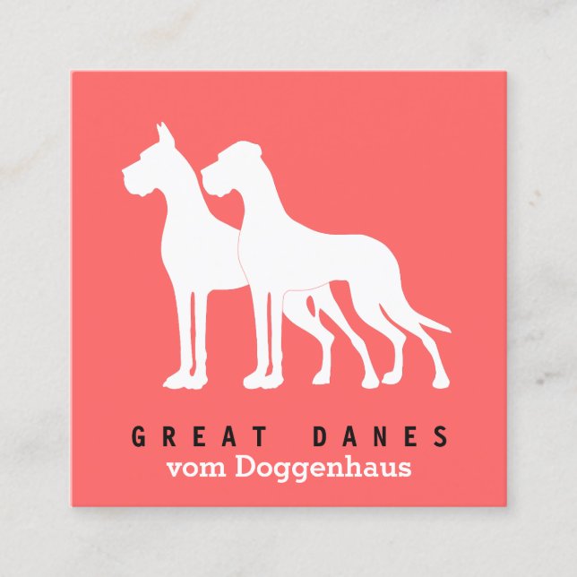 Great Danes Business Cards Quadratische Visitenkarte (Vorderseite)