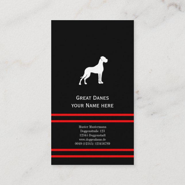 Great Danes Business Cards Visitenkarte (Rückseite)
