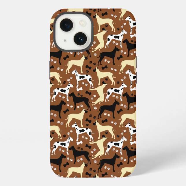 Great Danes Dog Pattern Harlequin iPhone Hülle (Rückseite)