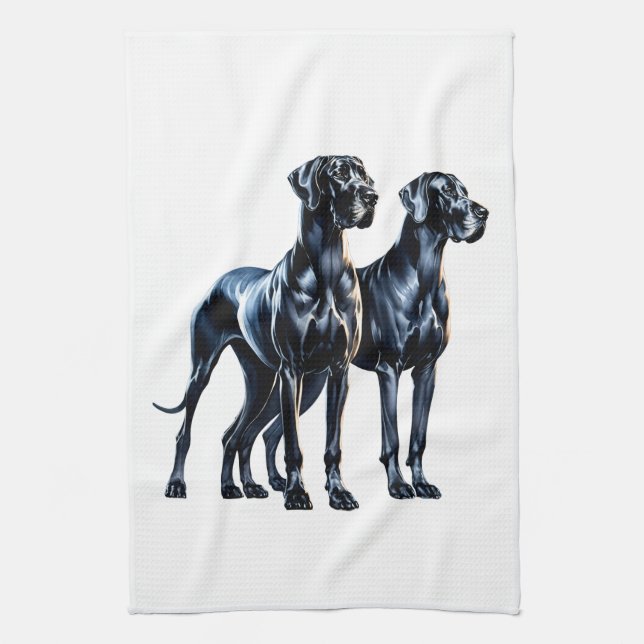 Great Danes Watercolor Geschirrtuch (Vertikal)